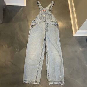 Unionbay Vintage 90s Light Wash Denim Overalls Wide Leg Baggy Sz M Womens PAINT